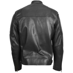 BUNERI Men’s Casual Soft Leather Biker Jacket