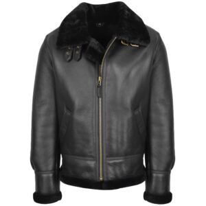 BUNERI B3 Classic Men’s Original Sheepskin Jacket Black