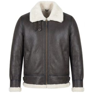 BUNERI B3 Classic Men’s Original Sheepskin Jacket Stone Vintage White