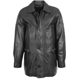 BUNERI M2 Men’s Classic Leather Winter Car Coat Black
