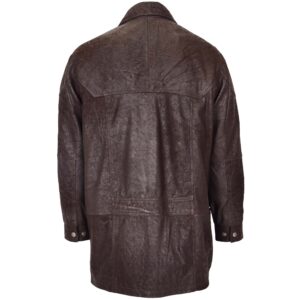 BUNERI M2 Brown Classic Leather Winter Car Coat
