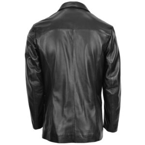 BUNERI Black Classic Three-Button Soft Leather Blazer