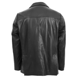 BUNERI Black Two-Button Leather Blazer
