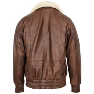 BUNERI Men’s G-1 Aviator Leather Bomber Jacket