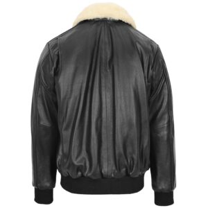 BUNERI Men’s G-1 Aviator Leather Bomber Jacket