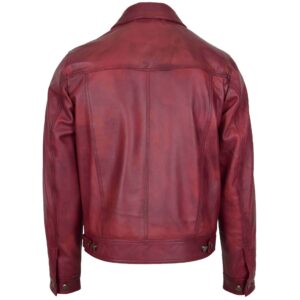 BUNERI Burgundy Leather Lee Rider Casual Jacket