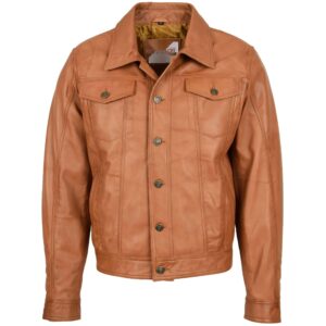 BUNERI Tan Lee Rider Casual Leather Jacket
