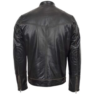 BUNERI Dark Brown Leather Vintage Biker Jacket II