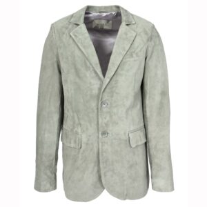 BUNERI Men’s Grey Goat Suede Blazer