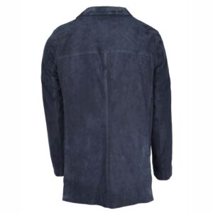 BUNERI Men’s Goat Suede Blazer Two-Button Navy