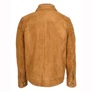 BUNERI Cognac Genuine Suede Leather Classic Zip Box Jacket