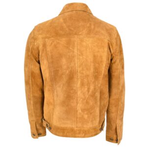BUNERI Tan Genuine Suede Leather Trucker Jacket Lee Rider Style