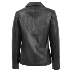 BUNERI Black Classic Zip Fastening Leather Jacket