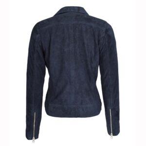 BUNERI Women’s Navy Blue Suede Biker Jacket