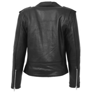 BUNERI Black Leather Brando Style Biker Jacket