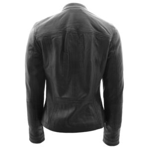BUNERI Black Classic Biker Style Leather Jacket