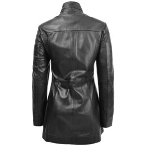 BUNERI Black Leather Dual Zip Fastening Jacket