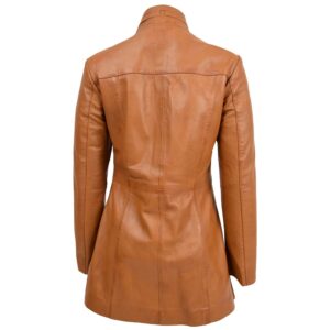 BUNERI Women’s Tan Leather Dual-Zip Jacket