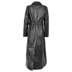 BUNERI Women’s Leather Full Length Classic Coat Black