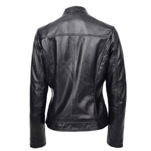 BUNERI Black Real Leather Biker Jacket
