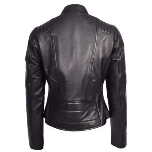 BUNERI Women’s Real Leather Classic Biker Jacket