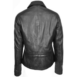 BUNERI Black Leather Classic Box Zip Jacket