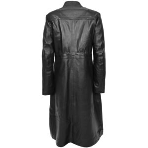 BUNERI Women’s Premium Real Leather Full Length Long Coat Black