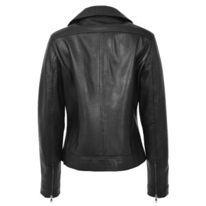 BUNERI Black Soft Leather Cross Zip Biker Jacket