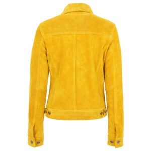 BUNERI Women’s Soft Suede Trucker Style Jacket Yellow
